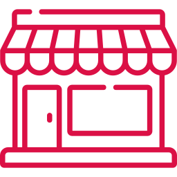 Icône d'une boutique avec une porte et une vitrine