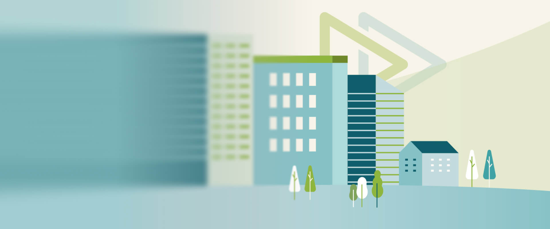 Illustration avec des bâtiments stylisés